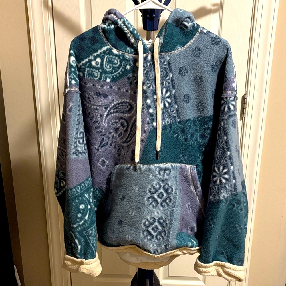 Blue Patterned Hoodie